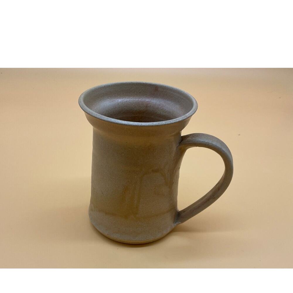 Vintage‎ 1980 Ceramic Pottery Glazed Mug 5" High 4" Top Handmade